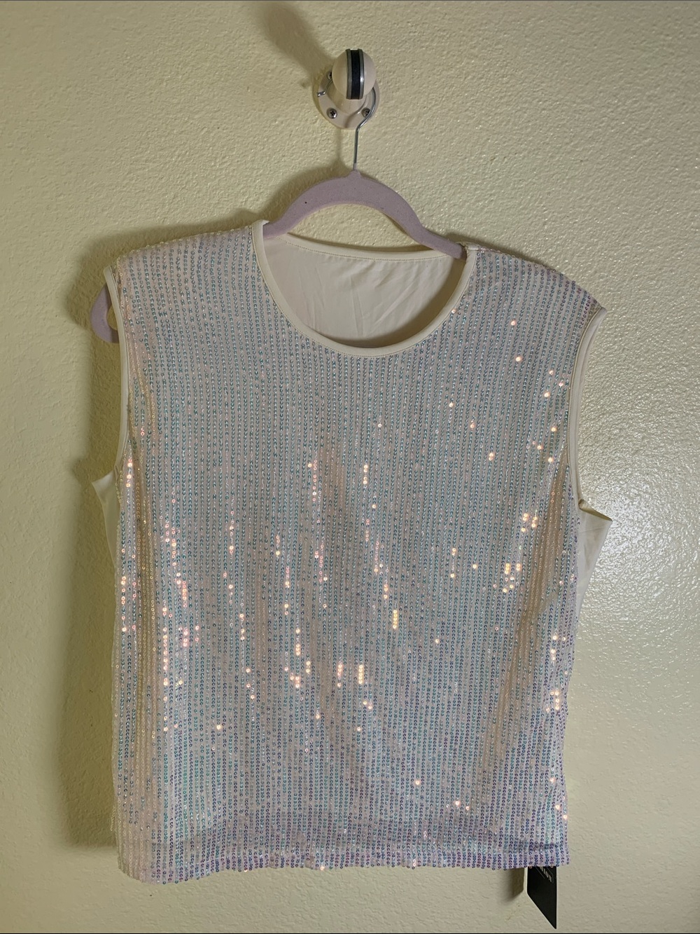 NWT FASHION Sequin Sleeveless Tank Top, Size XL